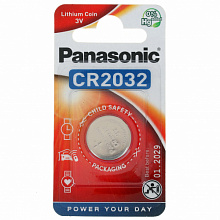 Батарейка CR2032 литиевая PANASONIC дисковая
