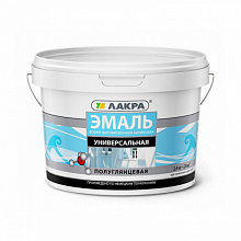Лакра эмаль акриловая белая полуглянцевая 2,4кг 