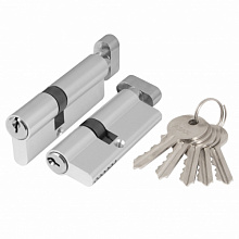 Цилиндровый механизм (AZ102/70) AХ1002Knob70 (35+10+25) с вертушкой  CP хром AJAX