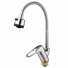 Смеситель GLAUF/Solone кухня керам.40мм,гайка гибкий излив KAD4-B043 (в кор.10