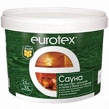 EUROTEX-САУНА Лак защитный для дерева 2.5кг 