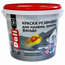 DALI краска резиновая для кровли, цоколя, фасада коричневый 6 кг