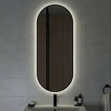 Зеркало ECLIPSE smart 50x122 с подсветкой овальное в черной рамке