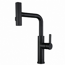 Смеситель для кухни ПРОФСАН ПСМ-307-96 STEEL AISI-304с выдвижной лейкой тип См-МОЦБИвА черный