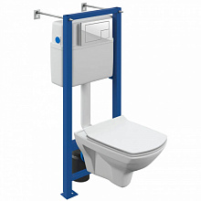 Инсталляция сет CARINA XL CO DPL EO slim  VECTOR кнопка CORNER пластик белый Cersanit  