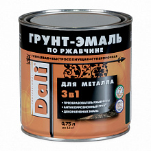 Грунт-эмаль по ржавчине гладкая Черный 0,75л Dali