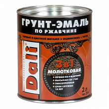 Грунт-эмаль по ржавчине молотковая Серебристый 2л Dali 